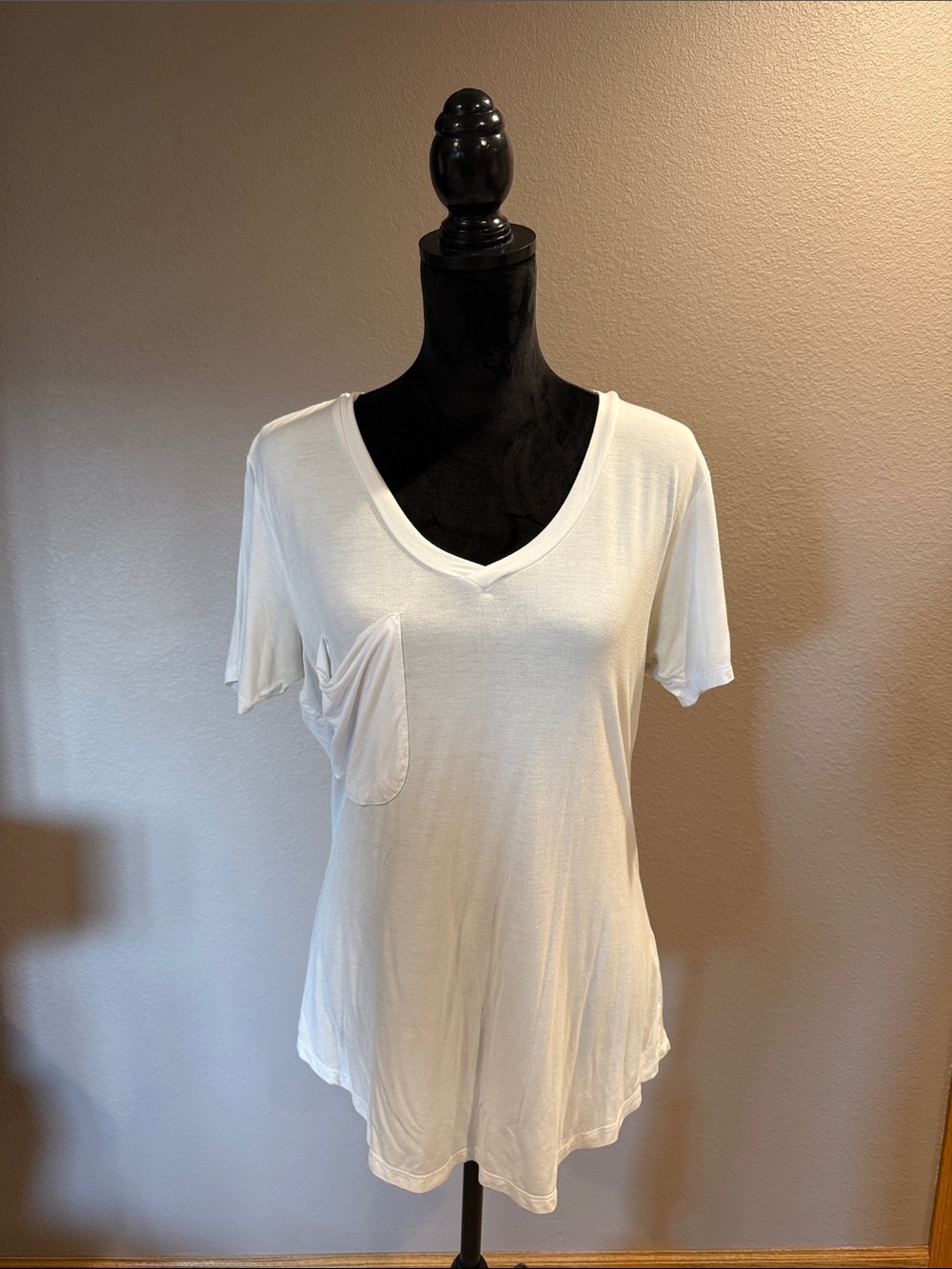 White Crow Soft White V-Neck Pocket Tee